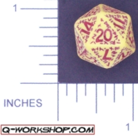 Dice : D20 OPAQUE ROUNDED SOLID Q WORKSHOP RUNIC 02