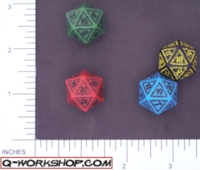 Dice : D20 OPAQUE ROUNDED SOLID Q WORKSHOP RUNIC II 02