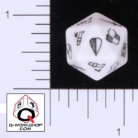 Dice : D20 OPAQUE ROUNDED SOLID Q WORKSHOP ULISSES DAS SCHWARZE AUGE HIT LOCATION 01