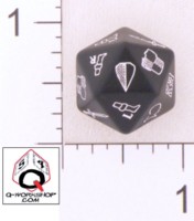 Dice : D20 OPAQUE ROUNDED SOLID Q WORKSHOP ULISSES DAS SCHWARZE AUGE HIT LOCATION 02