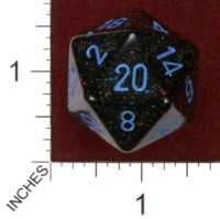 Dice : D20 OPAQUE ROUNDED SPECKLED CHESSEX BLUE STARS JUMBO 01