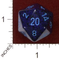 Dice : D20 OPAQUE ROUNDED SPECKLED CHESSEX COBALT JUMBO 01