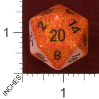 Dice : D20 OPAQUE ROUNDED SPECKLED CHESSEX FIRE JUMBO 01
