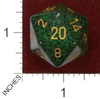 Dice : D20 OPAQUE ROUNDED SPECKLED CHESSEX GOLDEN RECON JUMBO 01