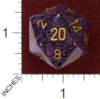 Dice : D20 OPAQUE ROUNDED SPECKLED CHESSEX HURRICANE JUMBO 01