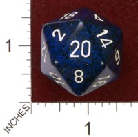 Dice : D20 OPAQUE ROUNDED SPECKLED CHESSEX STEALTH JUMBO 01