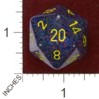 Dice : D20 OPAQUE ROUNDED SPECKLED CHESSEX TWILIGHT JUMBO 01