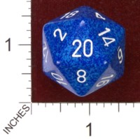 Dice : D20 OPAQUE ROUNDED SPECKLED CHESSEX WATER JUMBO 01