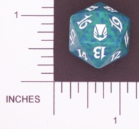 Dice : D20 OPAQUE ROUNDED SPECKLED MTG LIFE COUNTERS DARKSTEEL 04