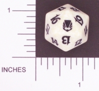 Dice : D20 OPAQUE ROUNDED SPECKLED MTG LIFE COUNTERS DARKSTEEL 05