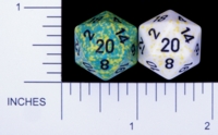 Dice : D20 OPAQUE ROUNDED SPECKLED WITH BLACK 4
