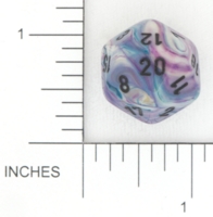 Dice : D20 OPAQUE ROUNDED SWIRL CHESSEX AMAZING COLORS BKTRADE 01