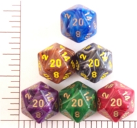 Dice : D20 OPAQUE ROUNDED SWIRL CHESSEX VORTEX