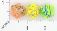 Dice : D20 OPAQUE ROUNDED SWIRL CRYSTAL CASTE ELECTRIC 01