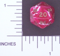Dice : D20 OPAQUE ROUNDED SWIRL CRYSTAL CASTE UNKNOWN 01
