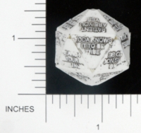 Dice : D20 OPAQUE SHARP SOLID LUCASFILMS 8 BALL YODA INSIDE 01