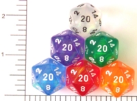 Dice : D20 TRANSLUCENT ROUNDED CHESSEX BOREALIS 1