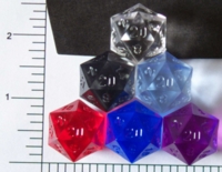 Dice : D20 TRANSLUCENT SHARP SOLID FROSTED CHESSEX RAW