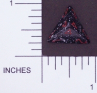 Dice : D4 OPAQUE ROUNDED SPECKLED WITH RED 3