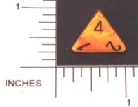 Dice : D4 OPAQUE ROUNDED SWIRL CHESSEX VORTEX MAGMA