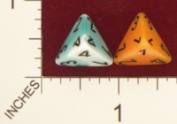 Dice : D4 TRANSLUCENT ROUNDED IRIDESCENT SWIRL CHESSEX 2009 GEMINI 01