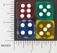 Dice : D6 CLEAR ROUNDED SOLID 04