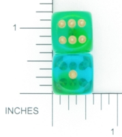 Dice : D6 CLEAR ROUNDED SWIRL CHESSEX GEMINI 01