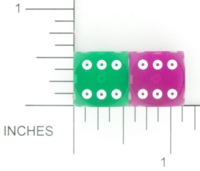 Dice : D6 CLEAR SHARP SOLID BGSHOP PRECISION BACKGAMMON NINE SIXTEENTHS RING PIPS 01