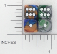 Dice : D6 OPAQUE ROUNDED IRIDESCENT CHESSEX 04