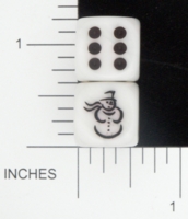 Dice : D6 OPAQUE ROUNDED IRIDESCENT CHESSEX CUSTOM 02 FOR JSPASSNTHRU SNOWMAN