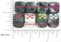Dice : D6 2 OPAQUE ROUNDED IRIDESCENT ORACLE 01