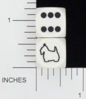 Dice : D6 OPAQUE ROUNDED SOLID CHESSEX CUSTOM 08 FOR JSPASSNTHRU SCOTTIE