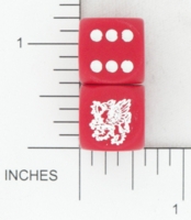 Dice : D6 OPAQUE ROUNDED SOLID CHESSEX CUSTOM 10 FOR KINGDOM DICE SCA BARONY OF POLITARCHOPOLIS 01