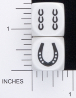 Dice : D6 OPAQUE ROUNDED SOLID KOPLOW HORSESHOE