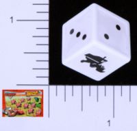 Dice : D6 OPAQUE ROUNDED SOLID MATTEL CARS COW TIPPING 01