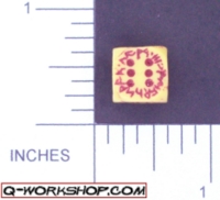 Dice : D6 OPAQUE ROUNDED SOLID Q WORKSHOP RUNIC SMALL 02