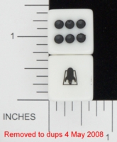Dice : D6 OPAQUE ROUNDED SOLID ROCKET FROM THE CRYPT 01