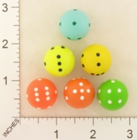 Dice : D6 OPAQUE ROUNDED SOLID SPHERICAL ALEA KYBOS TRADE 01