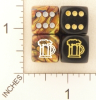 Dice : D6 OPAQUE ROUNDED SOLID SWIRL CHESSEX CUSTOM 02 FOR JSPASSNTHRU BEER