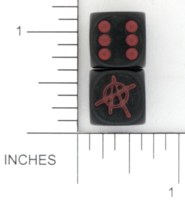 Dice : D6 OPAQUE ROUNDED SOLID TATTOO MAMMA ANARCHY 01