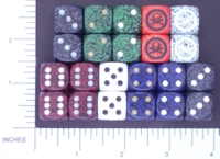 Dice : D6 OPAQUE ROUNDED SPECKLED CHESSEX 07 SKULL