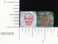 Dice : D6 OPAQUE ROUNDED SPECKLED FLYING BUFFALO SKULL 01