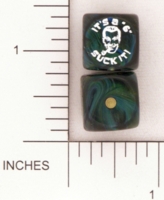 Dice : D6 OPAQUE ROUNDED SWIRL CHESSEX CUSTOM 06 CHURCH OF THE SUB GENIUS BOB DOBS