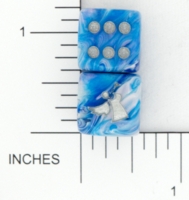 Dice : D6 OPAQUE ROUNDED SWIRL CHESSEX CUSTOM 06 FOR JSPASSNTHRU ANGEL