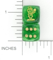 Dice : D6 OPAQUE ROUNDED SWIRL CHESSEX CUSTOM 18 FOR JSPASSNTHRU LEPRECHAUN