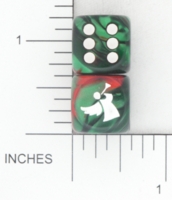 Dice : D6 OPAQUE ROUNDED SWIRL CHESSEX CUSTOM 19 FR JSPASSNTHRU ANGEL