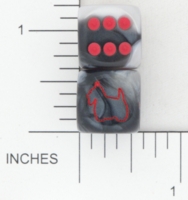 Dice : D6 OPAQUE ROUNDED SWIRL CHESSEX CUSTOM 20 FOR JSPASSNTHRU SCOTTIE DOG