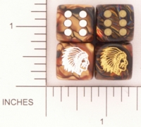 Dice : D6 OPAQUE ROUNDED SWIRL CHESSEX CUSTOM 29 FOR JSPASSNTHRU SOUIX WAR BONNET