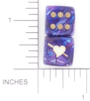 Dice : D6 OPAQUE ROUNDED SWIRL CHESSEX CUSTOM 32 FOR JSPASSNTHRU HEART