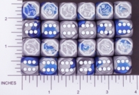 Dice : D6 OPAQUE ROUNDED SWIRL CHESSEX GEMINI CHINESE ZODIAC 03